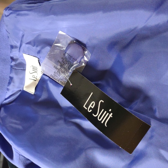 NWT Le Suit Elegant Purple/Merino Blue Blazer & Skirt Suit - Size 8 - Picture 11 of 15